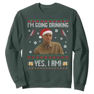 Charlie Hunnam Ed Gein Ugly Christmas Sweatshirt Monster Movie I'm Going Drinking TS10 Dark Forest Green Print Your Wear