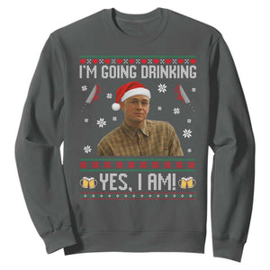 Charlie Hunnam Ed Gein Ugly Christmas Sweatshirt Monster Movie I'm Going Drinking TS10 Dark Heather Print Your Wear
