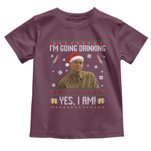 Charlie Hunnam Ed Gein Ugly Christmas Toddler T Shirt Monster Movie I'm Going Drinking TS10 Maroon Print Your Wear
