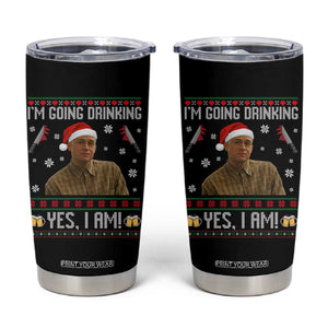Charlie Hunnam Ed Gein Ugly Christmas Tumbler Cup Monster Movie I'm Going Drinking TS10 Black Print Your Wear