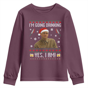 Charlie Hunnam Ed Gein Ugly Christmas Youth Sweatshirt Monster Movie I'm Going Drinking TS10 Maroon Print Your Wear