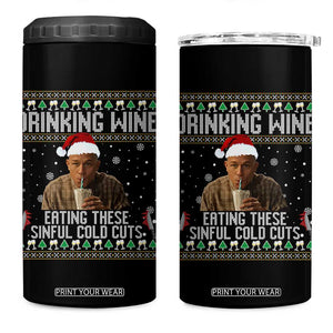 Charlie Hunnam Ed Gein Ugly Christmas 4 in 1 Can Cooler Tumbler Funny Drinking Wine Eating These Sinful Cold Cuts TS10 One Size: 16 oz Black Print Your Wear