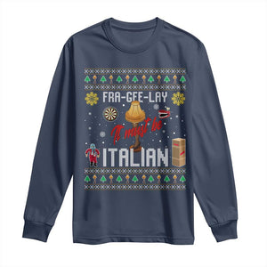 Leg Lamp Christmas Long Sleeve Shirt Funny Ugly Xmas Fra Gee Lay TS10 Navy Print Your Wear