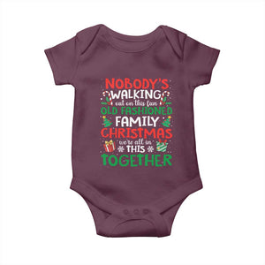 Christmas Family Vacation Baby Onesie Nobodys Walking Out On This Fun Old Family TS10 Maroon Print Your Wear