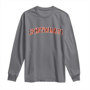 Vintage BFT Football Long Sleeve Shirt Retro Sports Style 80s 90s Cincy Cin City TS10 Charcoal Print Your Wear