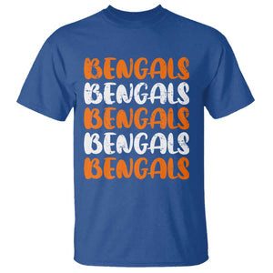 Vintage Bengal T Shirt Retro Novelty 90s Style TS10 Royal Blue Print Your Wear