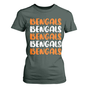 Vintage Bengal T Shirt For Women Retro Novelty 90s Style TS10 Dark Forest Green Print Your Wear
