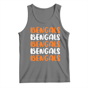 Vintage Bengal Tank Top Retro Novelty 90s Style TS10 Black Heather Print Your Wear