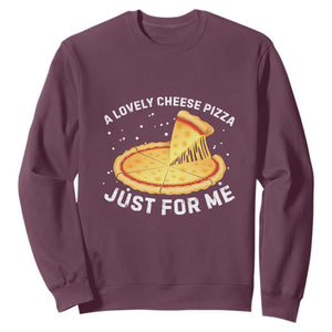 Funny Christmas Movie Sweatshirt Alone Kevin X-Mas Home A Lovely Cheese Pizza TS10 Maroon Print Your Wear