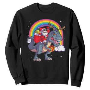 Christmas Santa Riding Dinosaur Deer Xmas Sweatshirt TS10 Black Print Your Wear