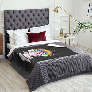 Unicorn Christmas Throw Blanket Cute Xmas Girls Rainbow TS10 Print Your Wear