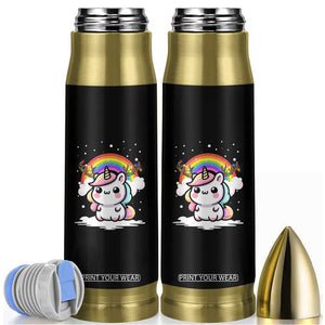 Unicorn Christmas Bullet Tumbler Cute Xmas Girls Rainbow TS10 Black Print Your Wear