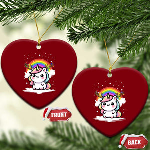 Unicorn Christmas Ceramic Ornament Cute Xmas Girls Rainbow TS10 Print Your Wear