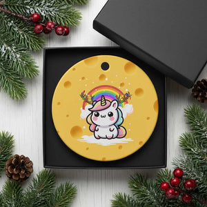 Unicorn Christmas Ceramic Ornament Cute Xmas Girls Rainbow TS10 1pc Yellow Cheese Print Your Wear