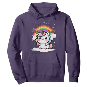 Unicorn Christmas Hoodie Cute Xmas Girls Rainbow TS10 Purple Print Your Wear