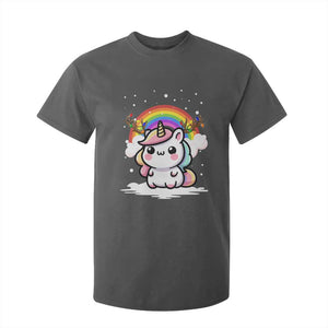 Unicorn Christmas T Shirt For Kid Cute Xmas Girls Rainbow TS10 Dark Heather Print Your Wear