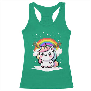Unicorn Christmas Racerback Tank Top Cute Xmas Girls Rainbow TS10 Irish Green Print Your Wear