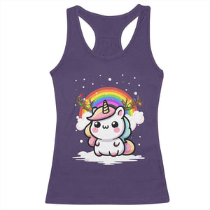 Unicorn Christmas Racerback Tank Top Cute Xmas Girls Rainbow TS10 Purple Print Your Wear