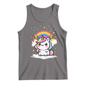 Unicorn Christmas Tank Top Cute Xmas Girls Rainbow TS10 Deep Heather Print Your Wear