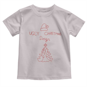 Funny Christmas Toddler T Shirt Ugly Tree Hand Drawn TS10 Ice Gray Print Your Wear