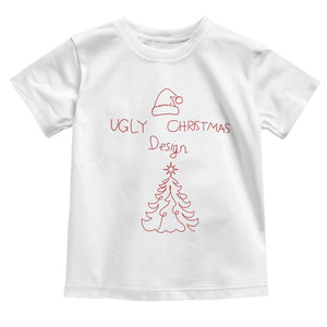 Funny Christmas Toddler T Shirt Ugly Tree Hand Drawn TS10 White Print Your Wear
