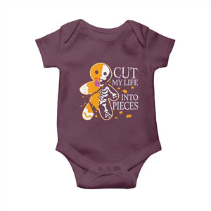 Gingerbread Christmas Baby Onesie Cut My Life Into Pieces Goth Black Aesthetics TS10 Maroon Print Your Wear