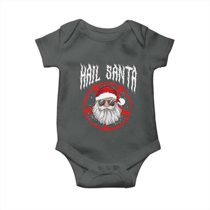 Hail Santa Christmas Baby Onesie Goth Christmas Horror Lover Gift TS10 Dark Heather Print Your Wear