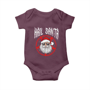 Hail Santa Christmas Baby Onesie Goth Christmas Horror Lover Gift TS10 Maroon Print Your Wear