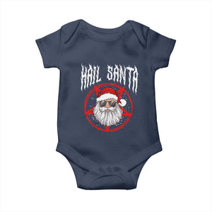 Hail Santa Christmas Baby Onesie Goth Christmas Horror Lover Gift TS10 Navy Print Your Wear