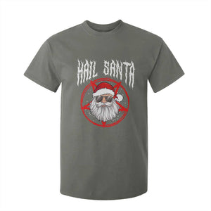 Hail Santa Christmas T Shirt For Kid Goth Christmas Horror Lover Gift TS10 Military Green Print Your Wear