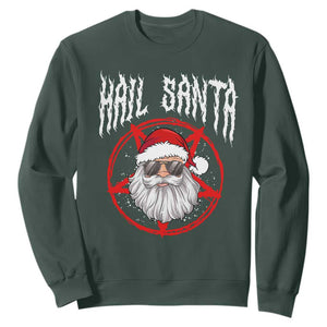 Hail Santa Christmas Sweatshirt Goth Christmas Horror Lover Gift TS10 Dark Forest Green Print Your Wear