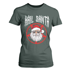 Hail Santa Christmas T Shirt For Women Goth Christmas Horror Lover Gift TS10 Dark Forest Green Print Your Wear