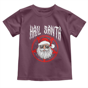 Hail Santa Christmas Toddler T Shirt Goth Christmas Horror Lover Gift TS10 Maroon Print Your Wear