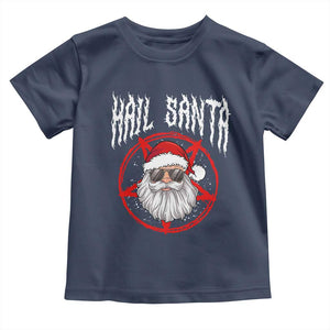 Hail Santa Christmas Toddler T Shirt Goth Christmas Horror Lover Gift TS10 Navy Print Your Wear
