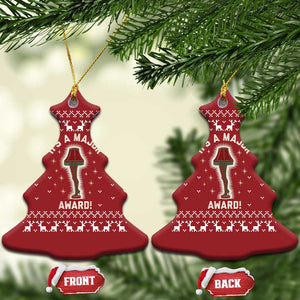 Funny Xmas Movie Christmas Ornament It's A Major Award Leg Lamp Ugly Gift TS10 Christmas Tree Red Print Your Wear