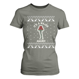 Funny Christmas Movie T Shirt For Women It's A Major Award Leg Lamp Ugly Gift TS10 Military Green Print Your Wear