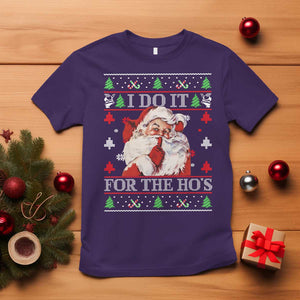 Funny Christmas Santa T Shirt Vintage Santa I Do It For The Ho's Ugly Christmas TS10 Purple Print Your Wear