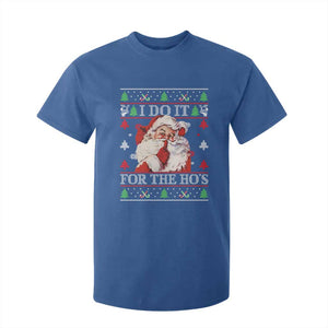 Funny Christmas Santa T Shirt For Kid Vintage Santa I Do It For The Ho's Ugly Christmas TS10 Royal Blue Print Your Wear