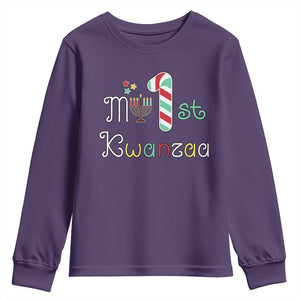 My 1st Kwanzaa Youth Sweatshirt Babys First Kwanzaa Kinara Gift TS10 Purple Print Your Wear
