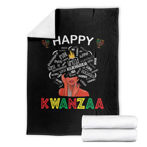 Happy Kwanzaa Throw Blanket African American Afro Queen Nguzo Saba TS10 Black Print Your Wear