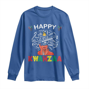 Happy Kwanzaa Long Sleeve Shirt African American Afro Queen Nguzo Saba TS10 Royal Blue Print Your Wear