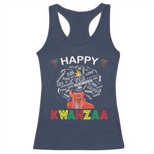 Happy Kwanzaa Racerback Tank Top African American Afro Queen Nguzo Saba TS10 Navy Print Your Wear