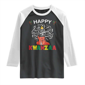 Happy Kwanzaa Raglan Shirt African American Afro Queen Nguzo Saba TS10 Black White Print Your Wear