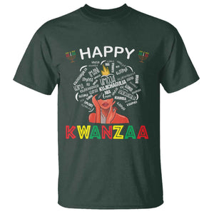 Happy Kwanzaa T Shirt African American Afro Queen Nguzo Saba TS10 Dark Forest Green Print Your Wear