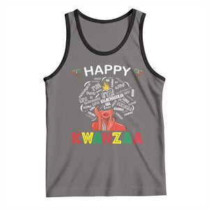 Happy Kwanzaa Tank Top African American Afro Queen Nguzo Saba TS10 Deep Heather Black Print Your Wear