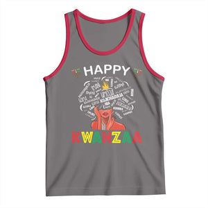 Happy Kwanzaa Tank Top African American Afro Queen Nguzo Saba TS10 Deep Heather Red Print Your Wear