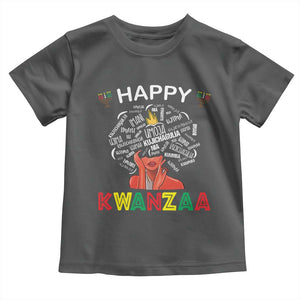 Happy Kwanzaa Toddler T Shirt African American Afro Queen Nguzo Saba TS10 Dark Heather Print Your Wear