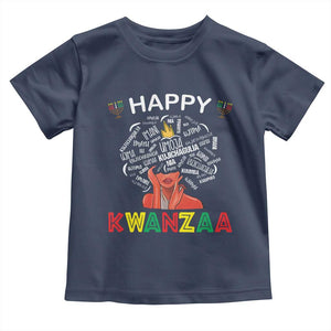 Happy Kwanzaa Toddler T Shirt African American Afro Queen Nguzo Saba TS10 Navy Print Your Wear