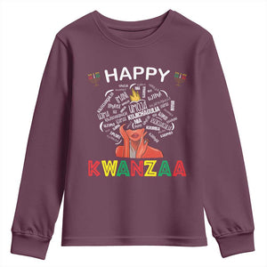 Happy Kwanzaa Youth Sweatshirt African American Afro Queen Nguzo Saba TS10 Maroon Print Your Wear