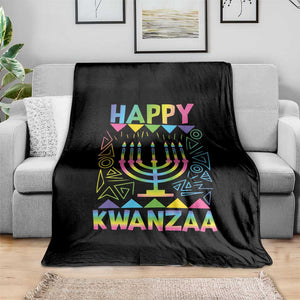 Happy Kwanzaa Throw Blanket Christmas African American Heritage Holiday Kinara Mazao TS10 Print Your Wear